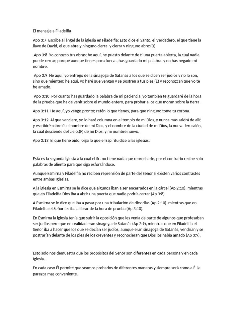 El Mensaje A Filadelfia | PDF | Cristo (título) | Jesús