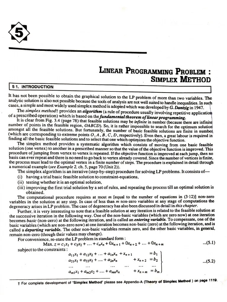 Linear Programming - Simplex Method | PDF