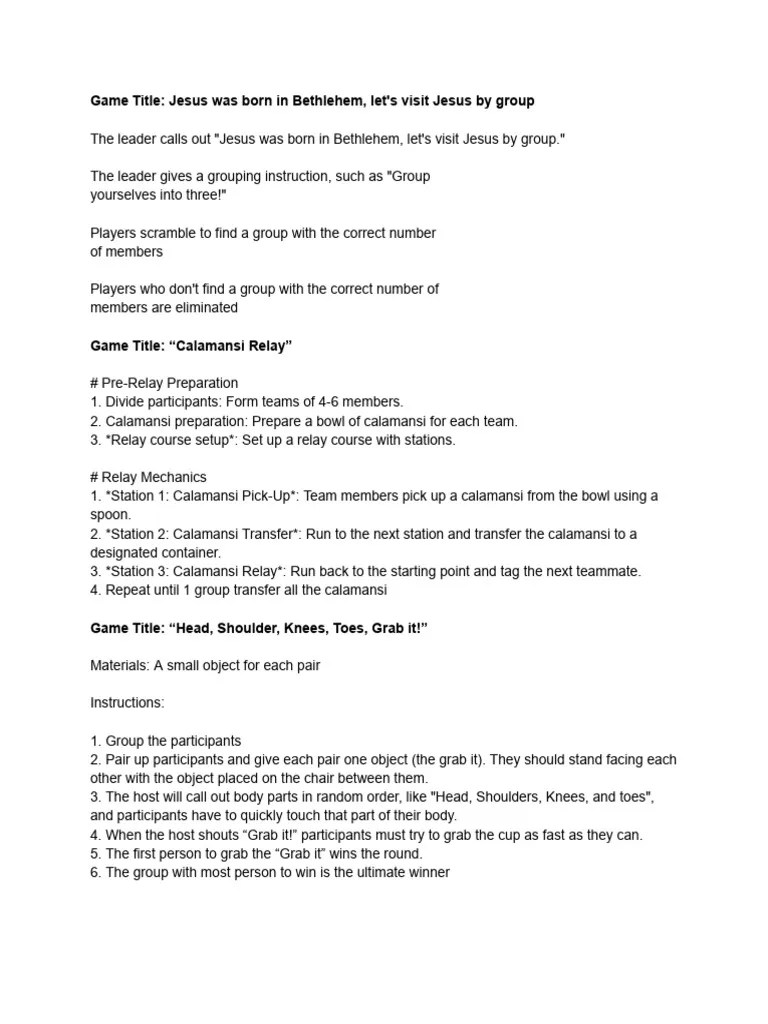 Fun Group Games For All Ages Pdf