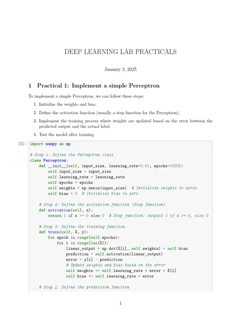 Deep Learning Lab Practicals | PDF | Artificial Neural Network ...