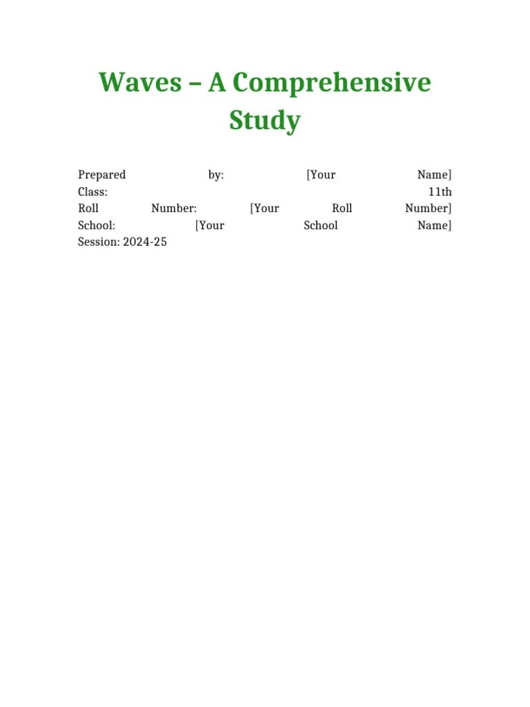 Waves_Project_Class_11 | PDF | Waves | Wavelength