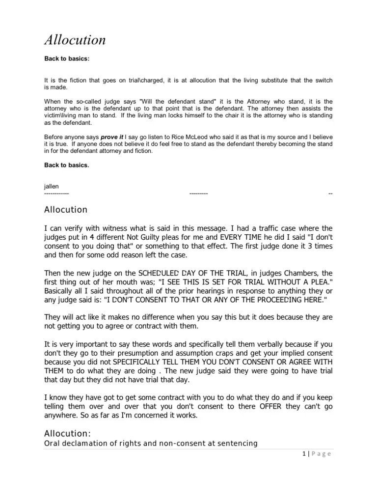 Allocution | PDF | Sentence (Law) | Government Information