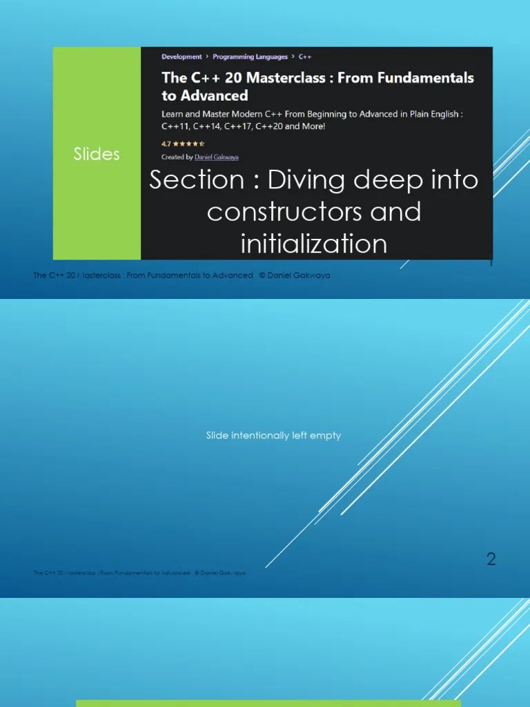 Section_Diving_Deep_Into_Constructors_And_Initialization_Slides | PDF ...