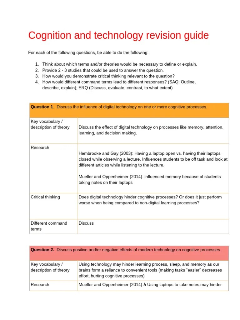 Cognition Study Guide | PDF | Validity (Statistics) | Thought