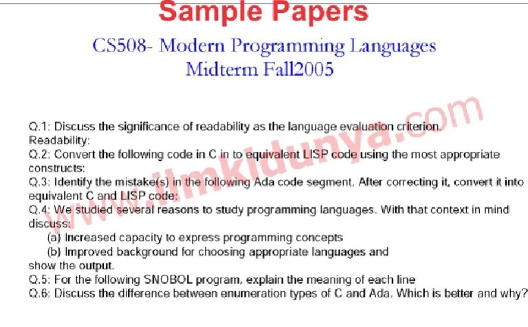CS508 Modern Programming Languages BS Software Engineering VU ...