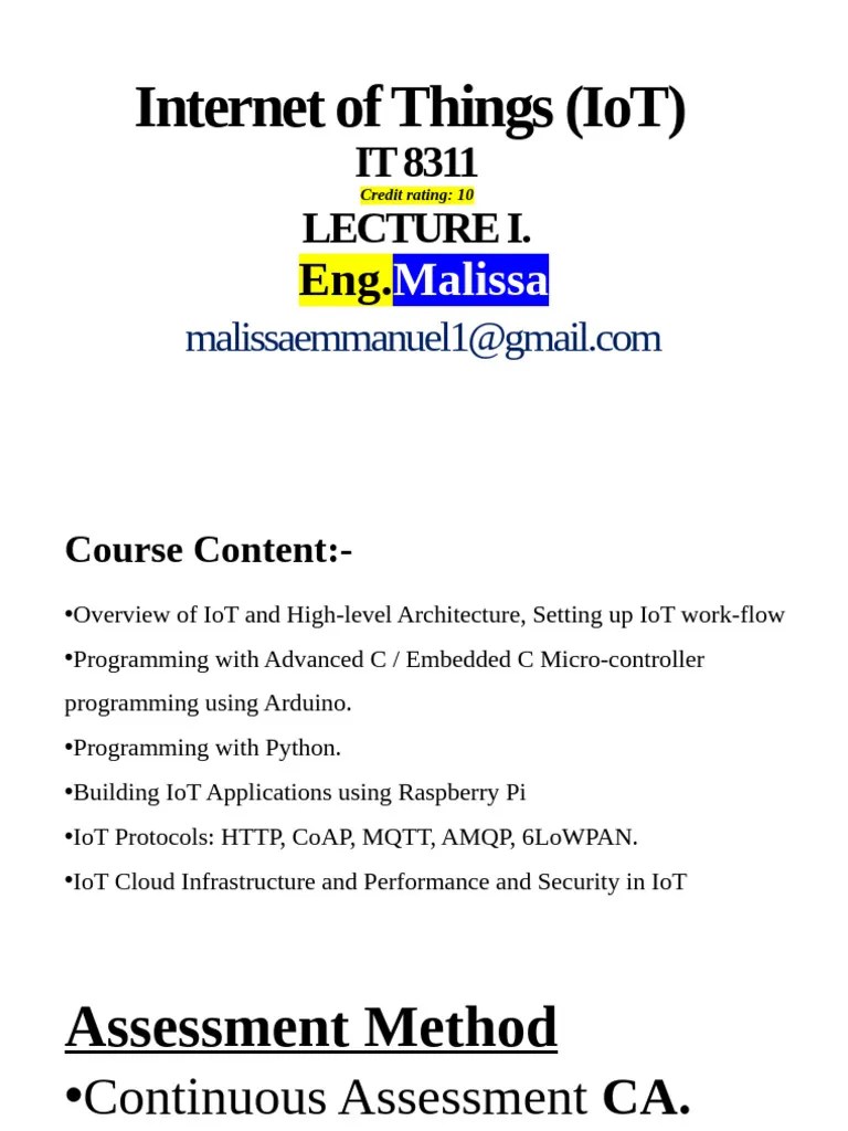 Internet Of Things (IoT) - Lecture 1 | PDF | Internet Of Things ...