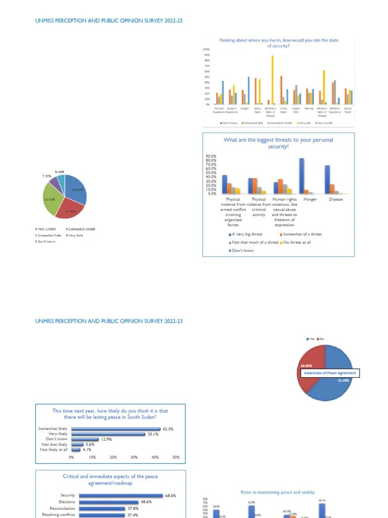 UNMISS Perception And Public Opinion Survey | PDF | Peacebuilding ...