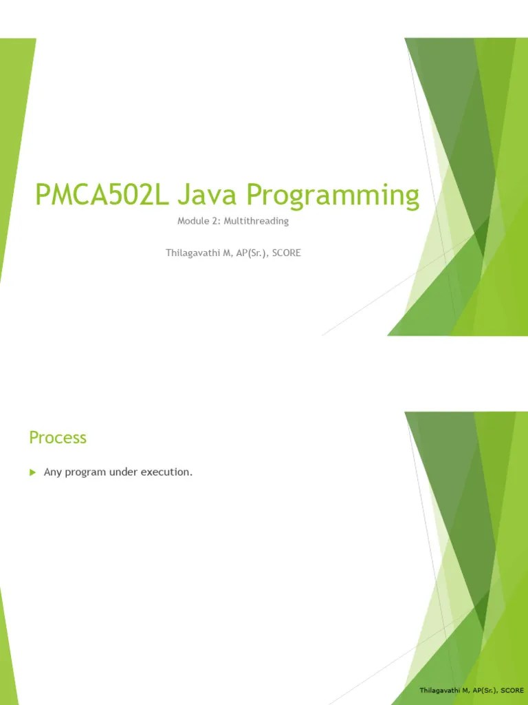 Module 2 - Multithreading Part A | PDF | Process (Computing) | Method ...