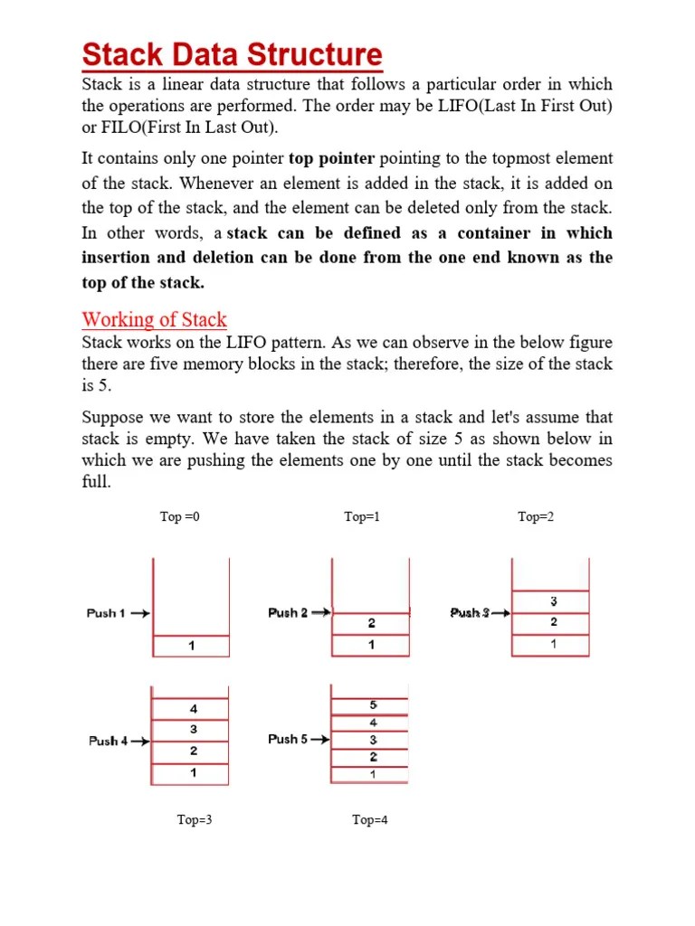 Stack Data Structure | PDF | Mathematics | Computing