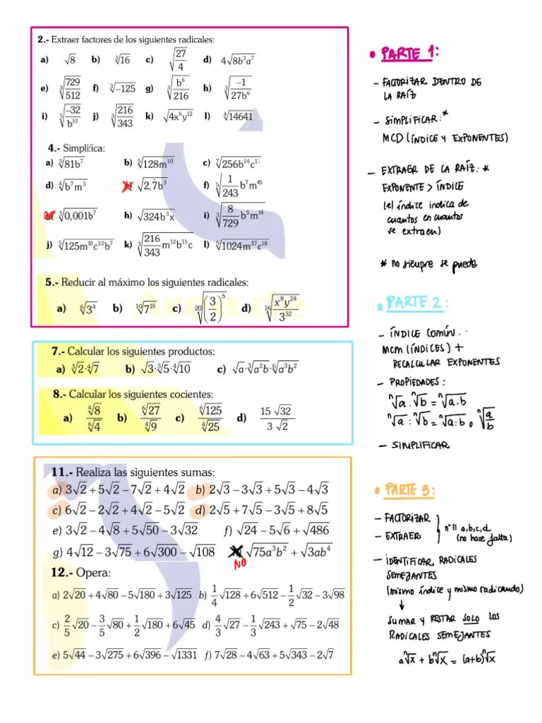 Factores Y Raíces En Matemáticas Pdf