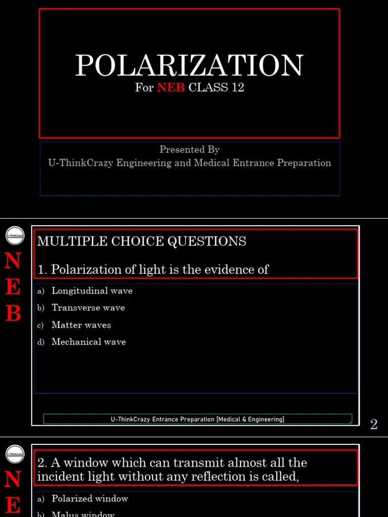 POLARIZATION | PDF | Polarization (Waves) | Light