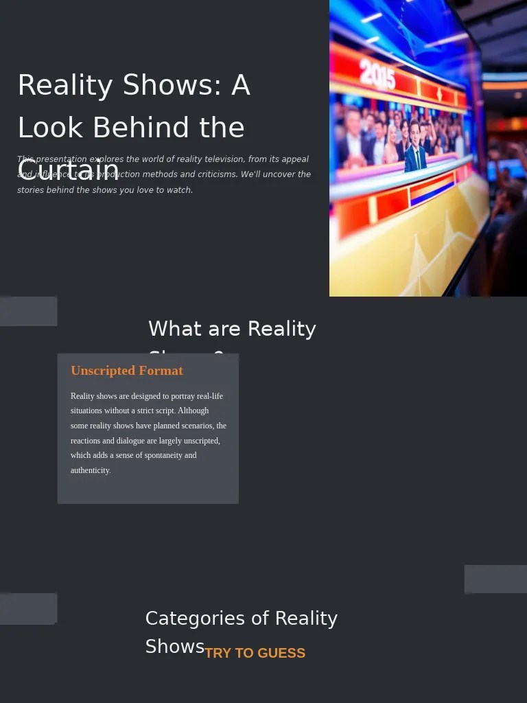 Presentation | PDF | Reality Television | Stereotypes