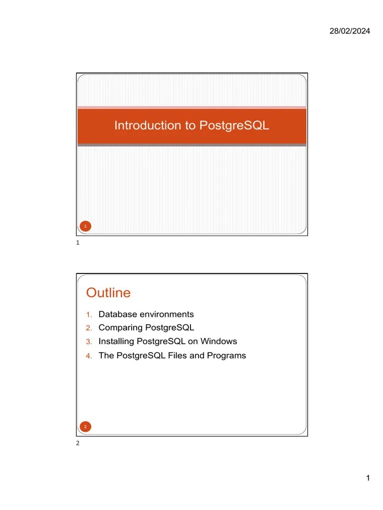1.Introduction2PostgreSQL | PDF | Postgre Sql | Databases