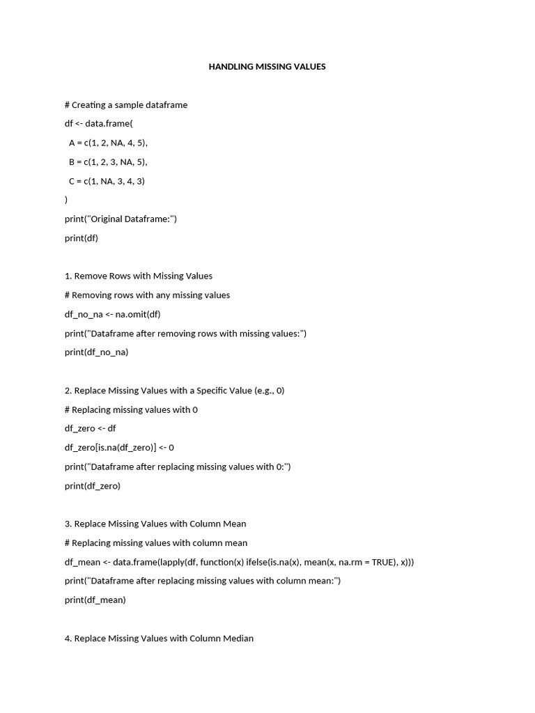 Missing Data Values And How To Handle It Pdf Statistics Applied Mathematics - Premium City Background - Mobile