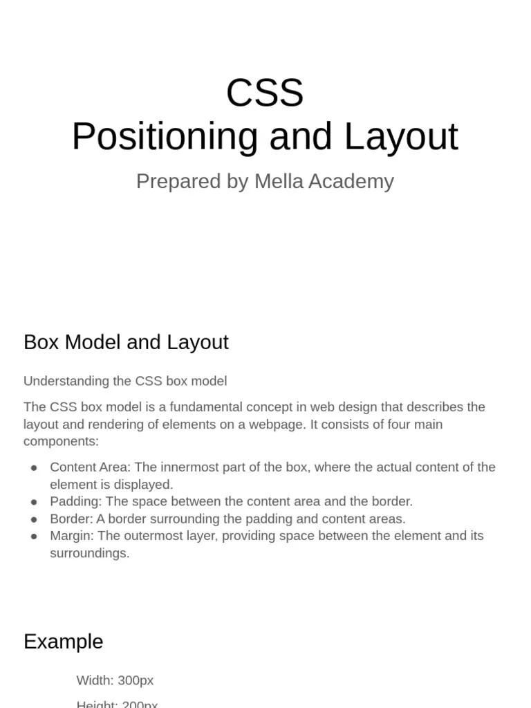 CSS Positioning And Layout | PDF | Web Development | Computing