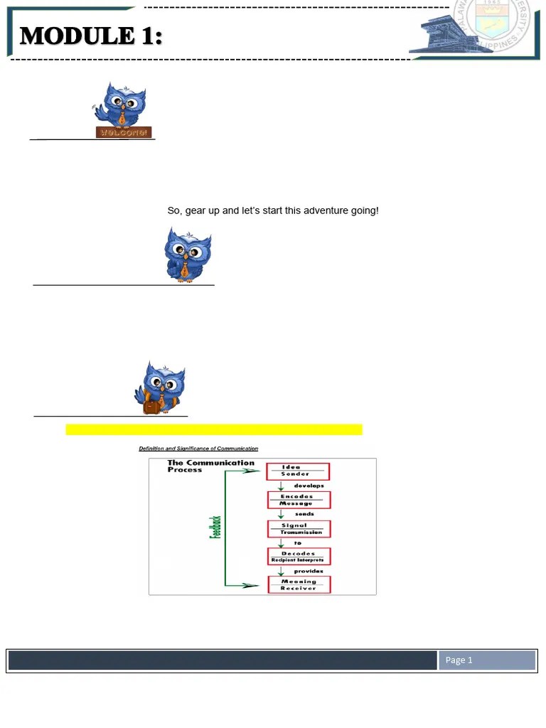 GE-Purposive Communication - MODULE 1 | PDF | Communication | Nonverbal ...