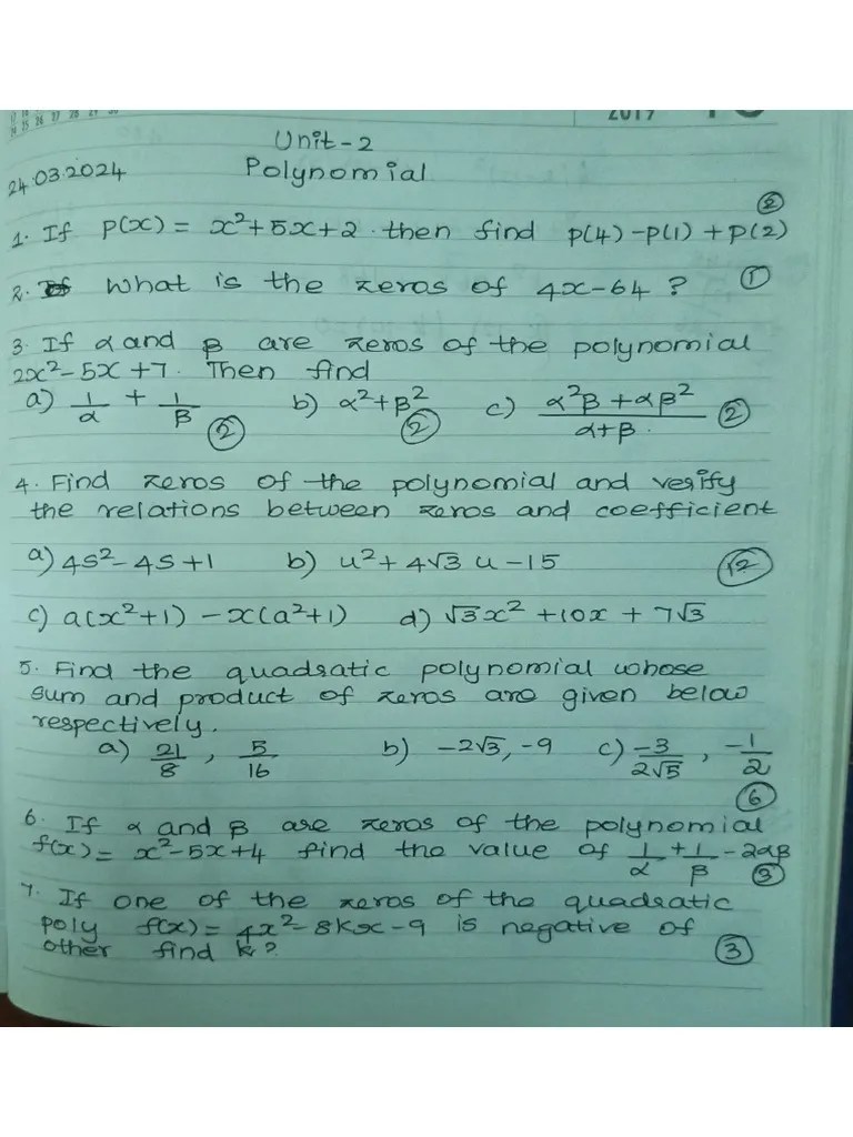 Chapter 2 Polynomial | PDF
