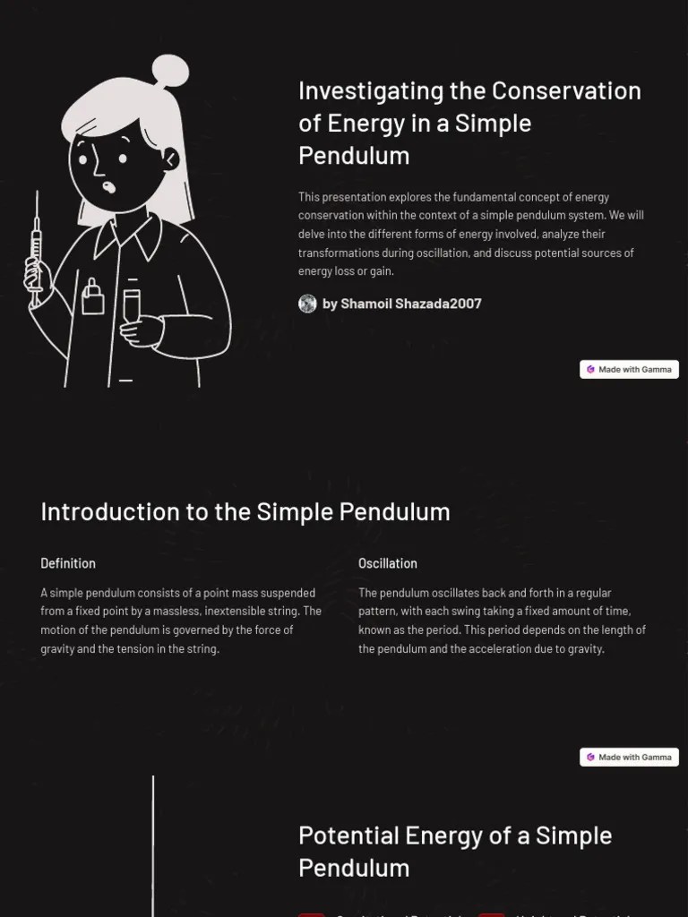Investigating The Conservation Of Energy In A Simple Pendulum (1) | PDF | Pendulum | Potential ...