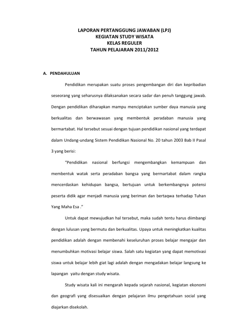 Laporan Pertanggung Jawaban | PDF