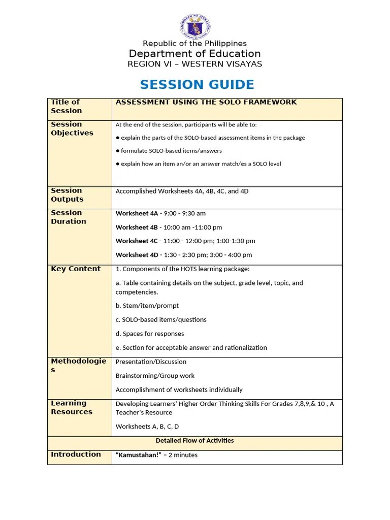 SESSION-GUIDE (1) | PDF | Information | Learning