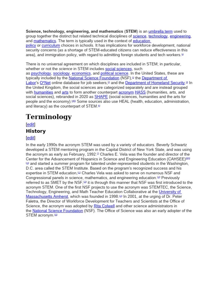 Stem | PDF | Science, Technology, Engineering, And Mathematics | Science
