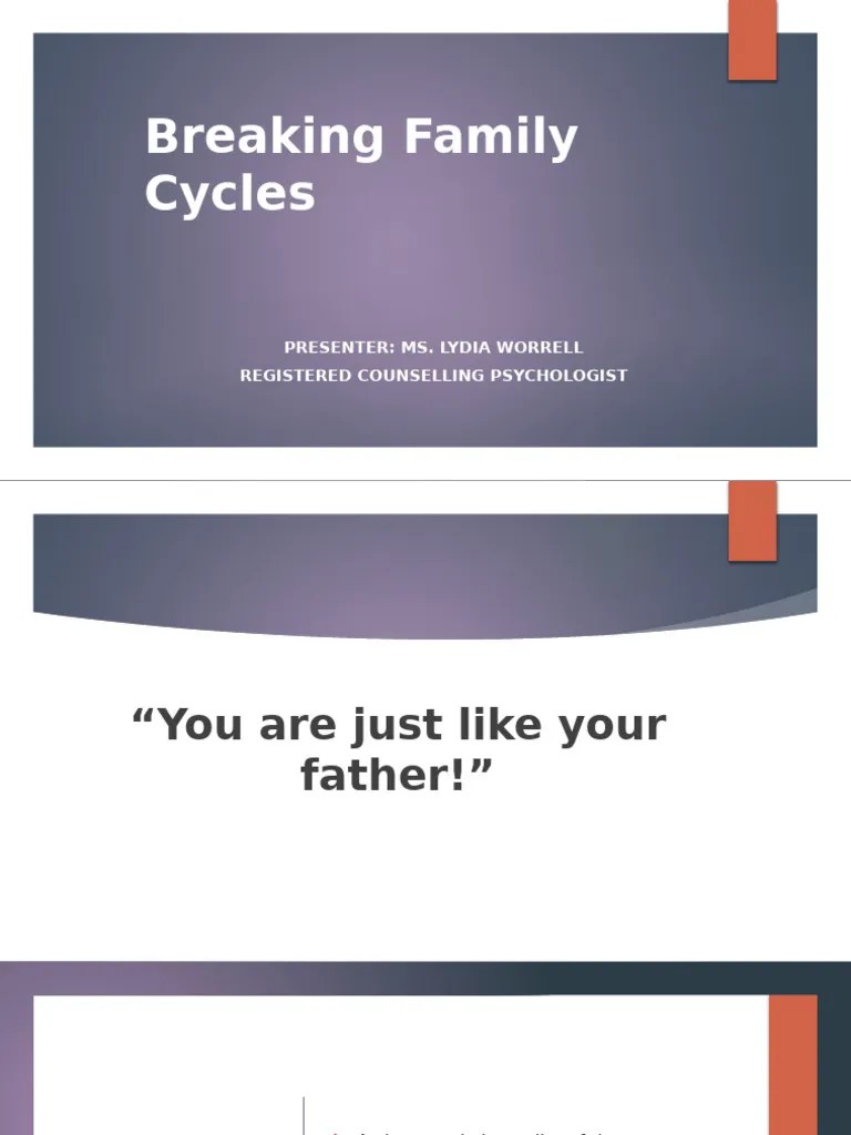 Breaking Family Cycles Pdf Family Intimate Relationships