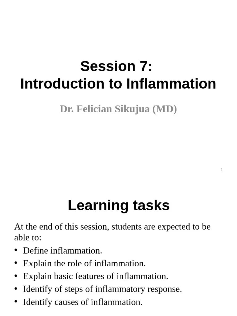 Session 7 Introduction To Inflammation | PDF | Inflammation | Immune System
