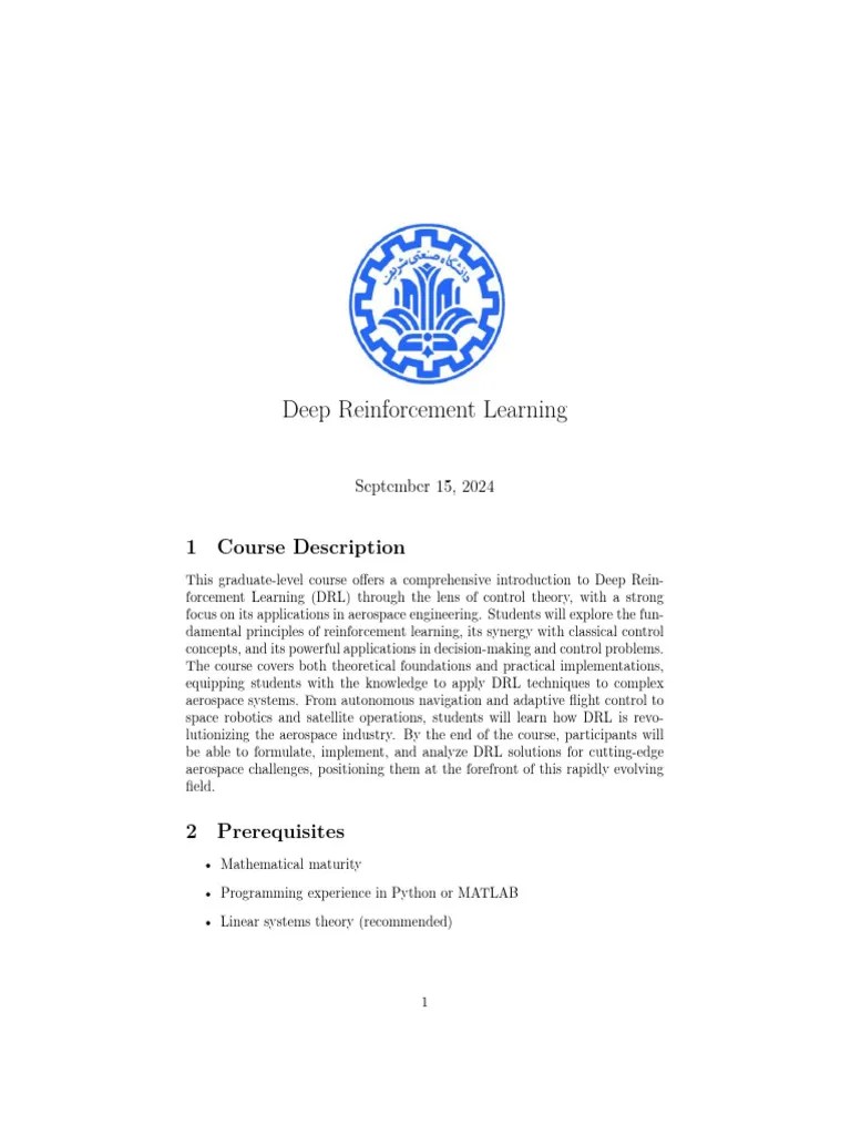 Deep Reinforcement Learning | PDF | Applied Mathematics | Algorithms