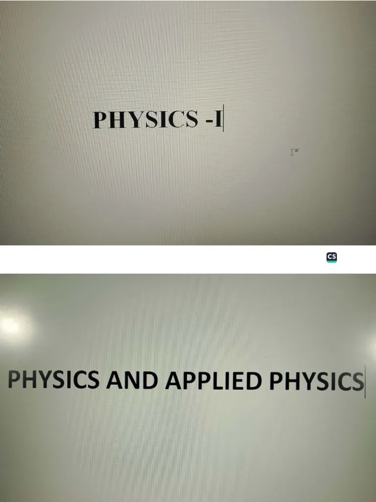 Lecture 1 Part 1 Physics | PDF