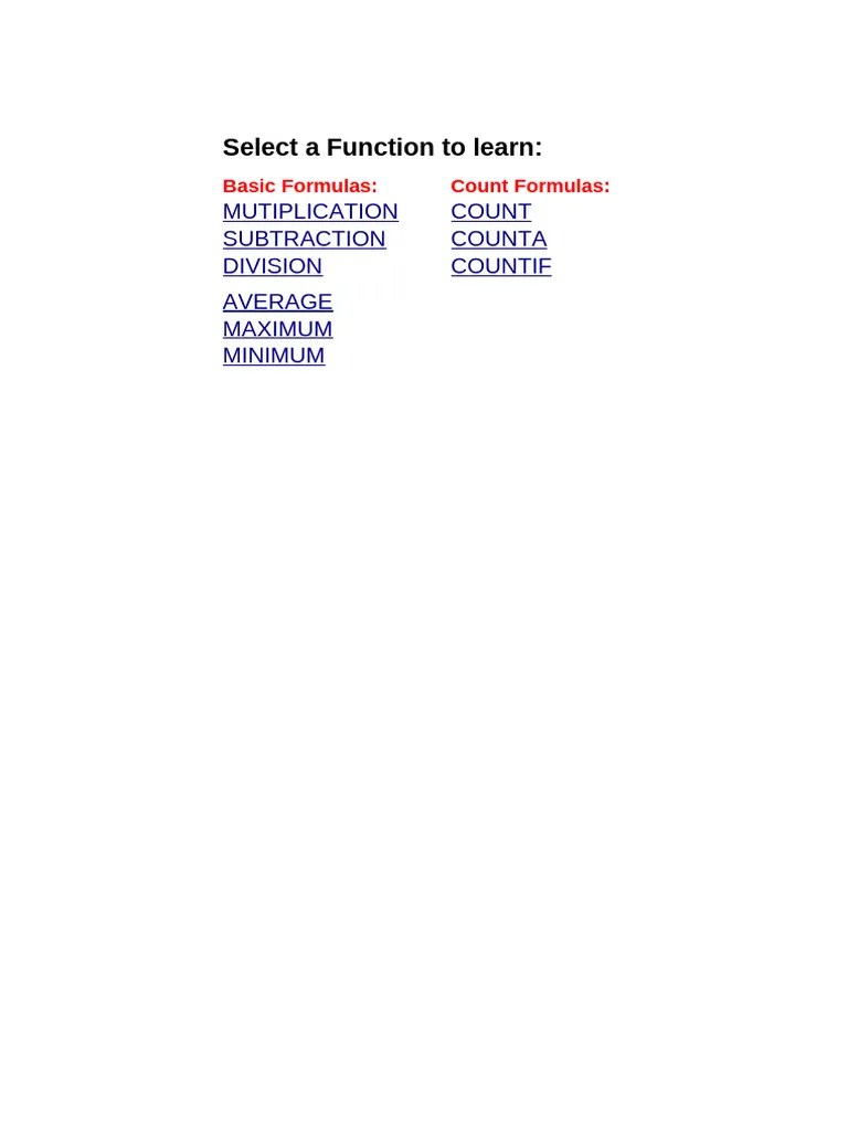 Excel Functions | PDF | Mathematics | Arithmetic