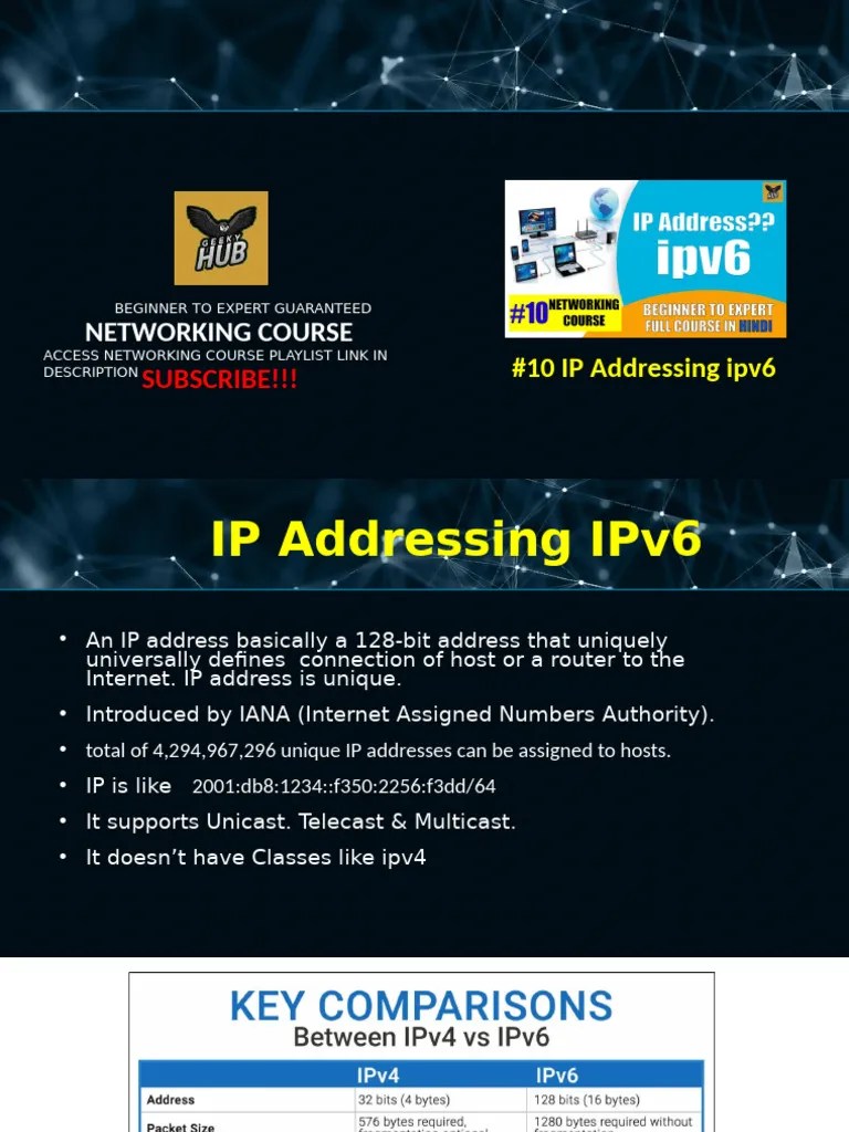 #10 IP Addressing Ipv6 | PDF