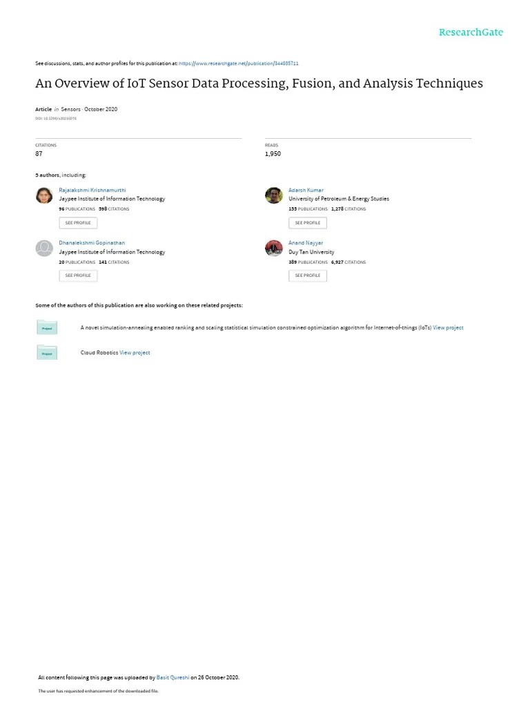Overview Of IoT Sensor Data | PDF | Internet Of Things | Wireless ...