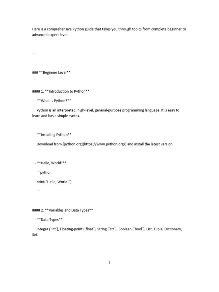 Python Notes | PDF | Python (Programming Language) | Control Flow