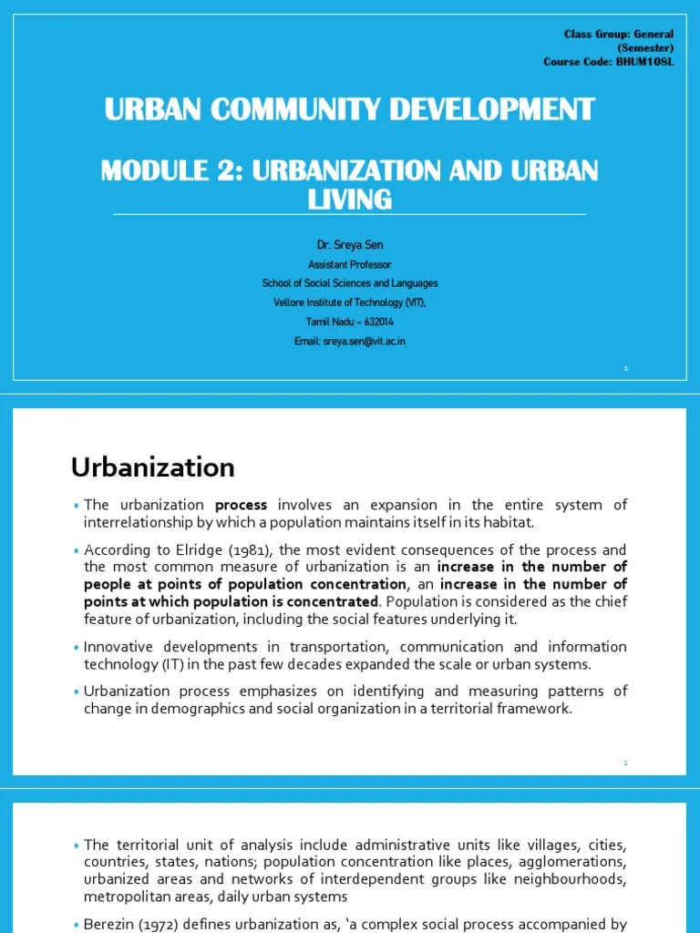 Module 2 - Urbanization And Urban Living Part 1 | PDF | Society | Modernization Theory