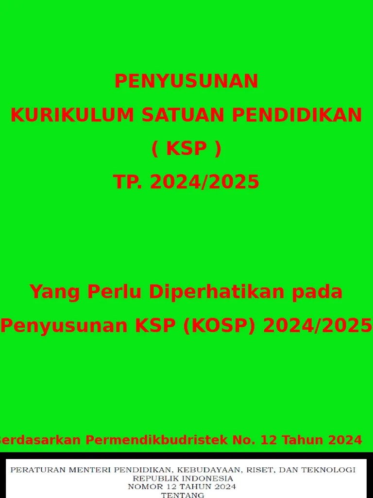 Penyusunan Ksp 2024-2025 | PDF