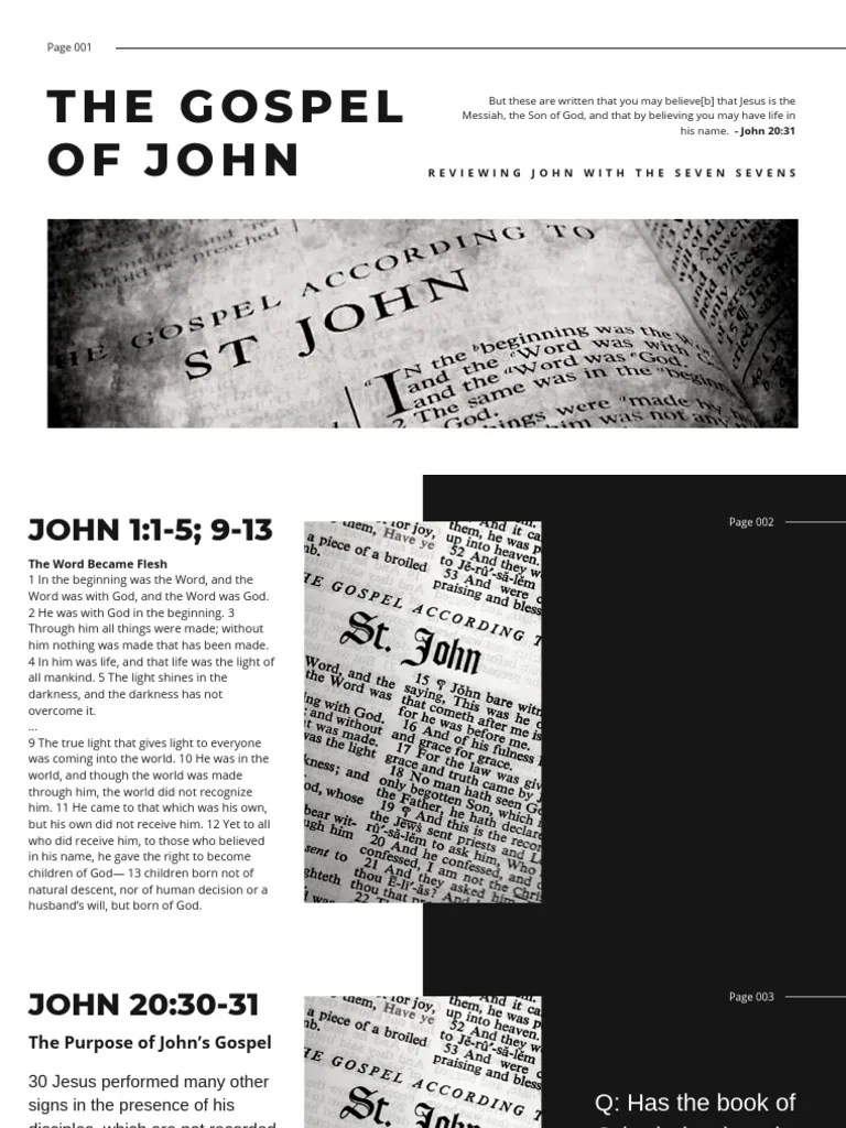 Summary Of John | PDF | Jesus | Gospel Of John