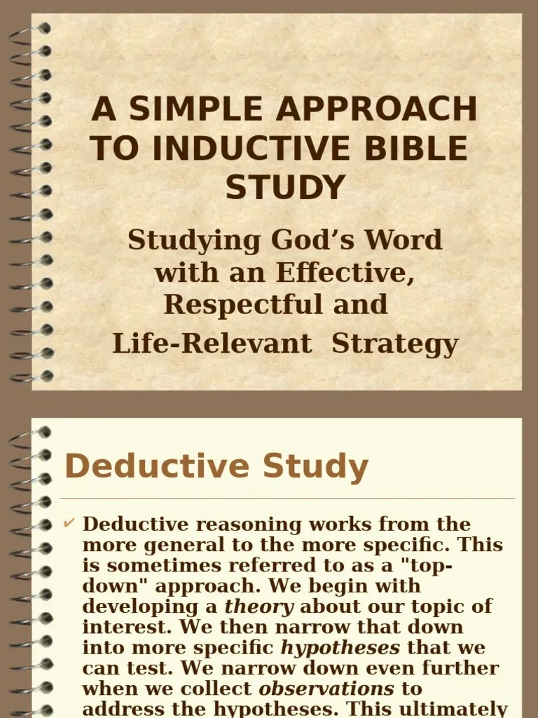 Inductive Bible Study Pdf Inductive Reasoning Verb