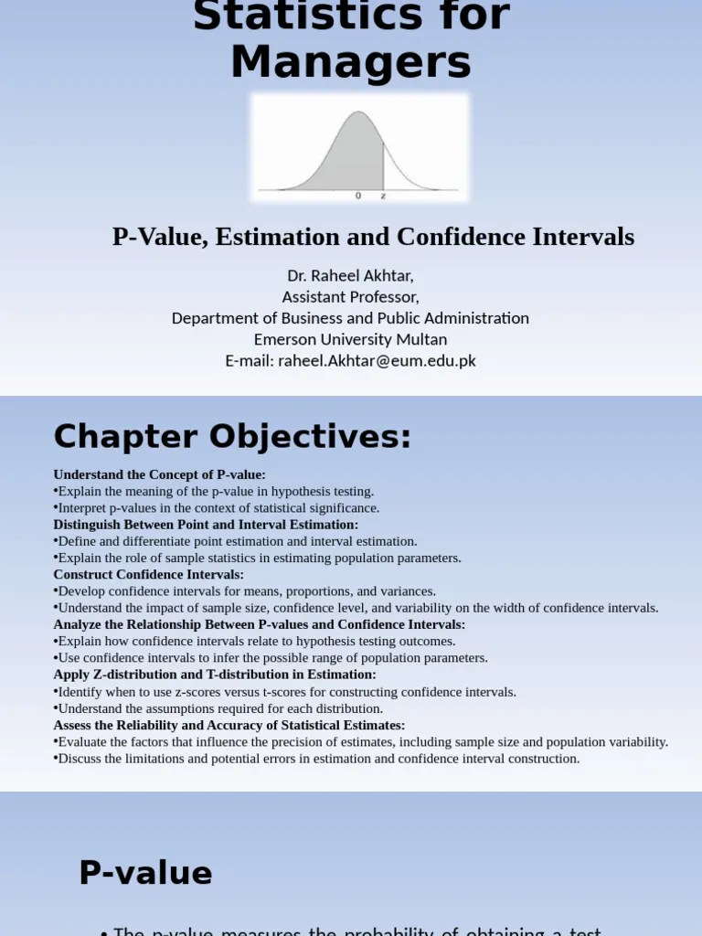 10 Estimation And Confidence Intervals | PDF | P Value | Estimator