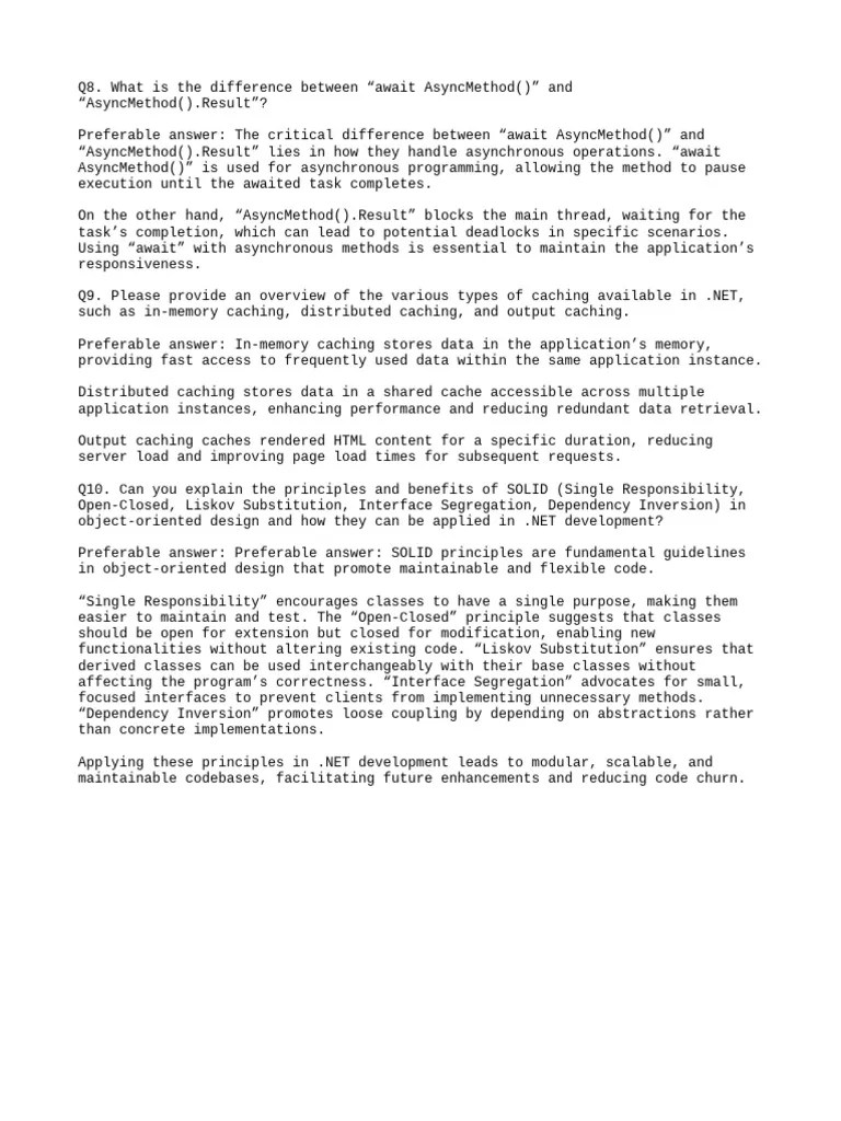 Dotnet Interview | PDF