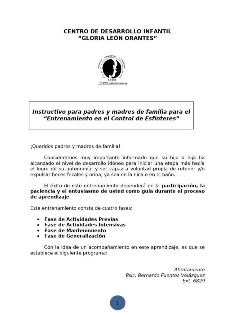 Guía Para Control De Esfínteres | PDF | Aprendizaje