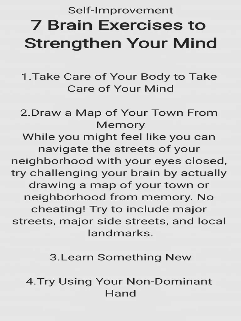 7 Brain Exercises To Strengthen Your Mind | PDF