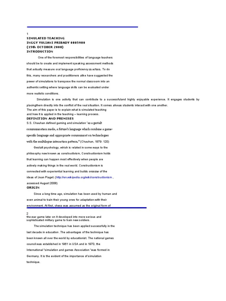 Simulation Teaching Method | Simulation | Learning