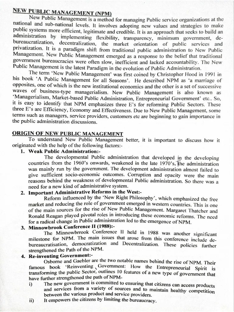New Public Management (NPM) | PDF