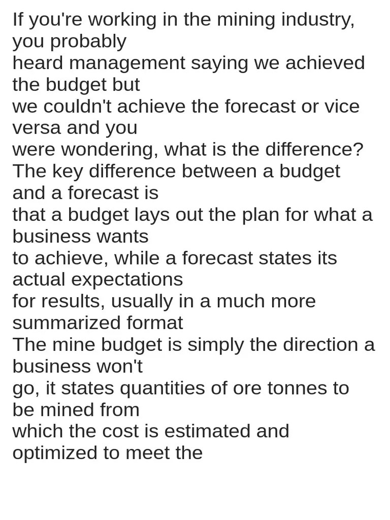 Budget Vs Forecast | PDF
