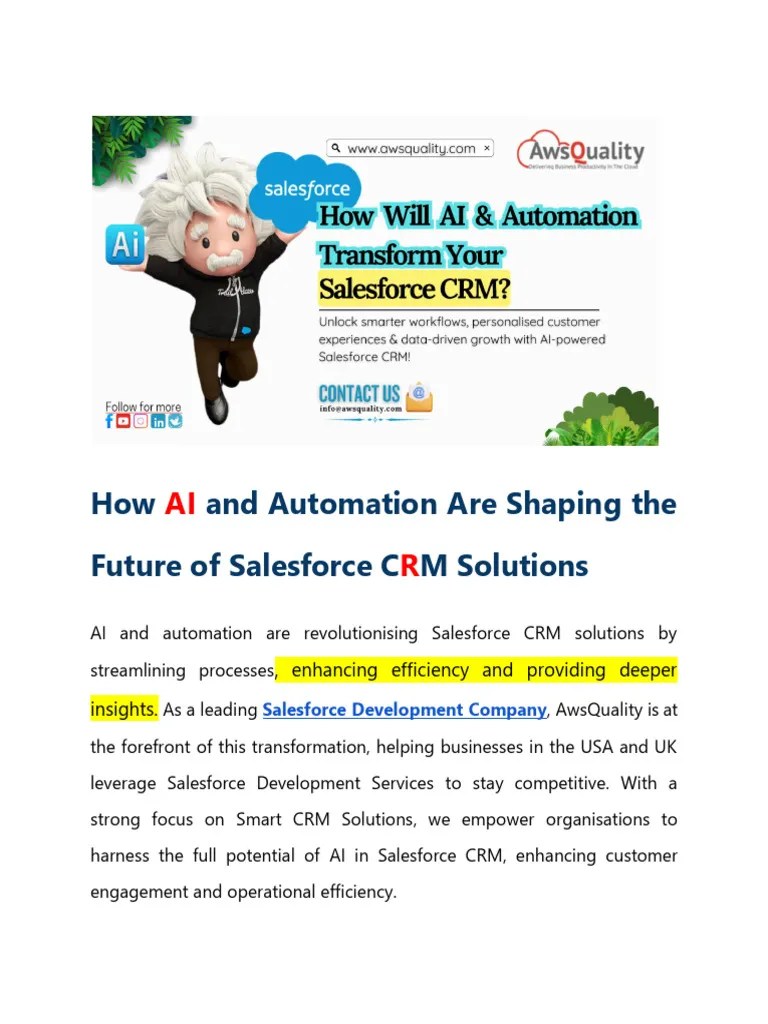 How AI & Automation Shaping Future Salesforce CRM Solution | PDF ...