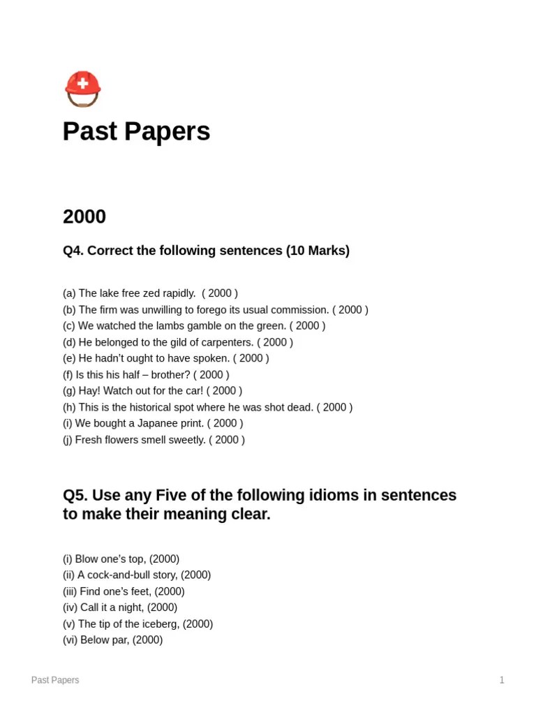 Past Papers 2000-2021 | PDF