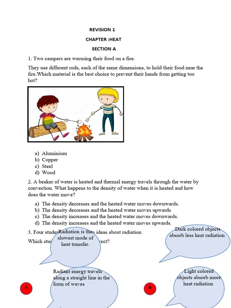 Revision Sheet 1 Heat | PDF | Heat Transfer | Heat