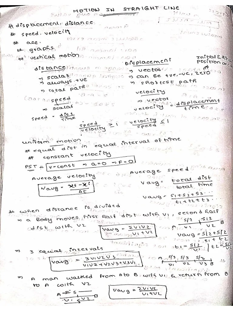 Kinematics Notes | PDF