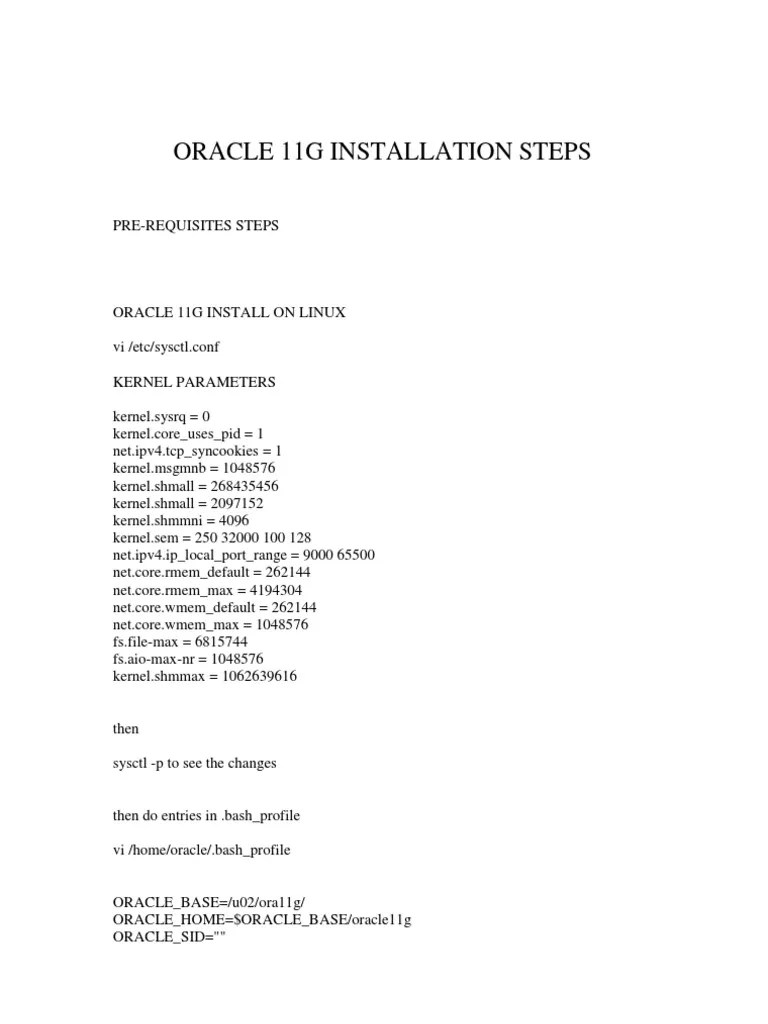 ORACLE11G Install Steps | PDF | File System | Databases