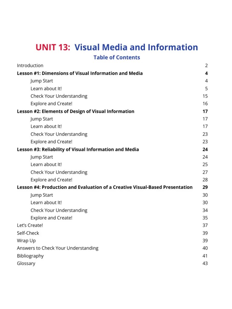 FINAL_UNIT 13 Visual Information And Media | PDF | Infographics ...